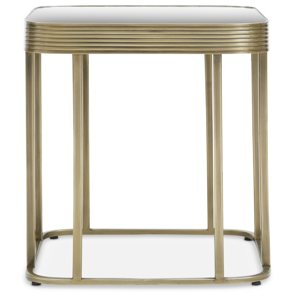 image 1 of Interiors by Premier Mirrored Top Side Table With Gold Polished Frame Green