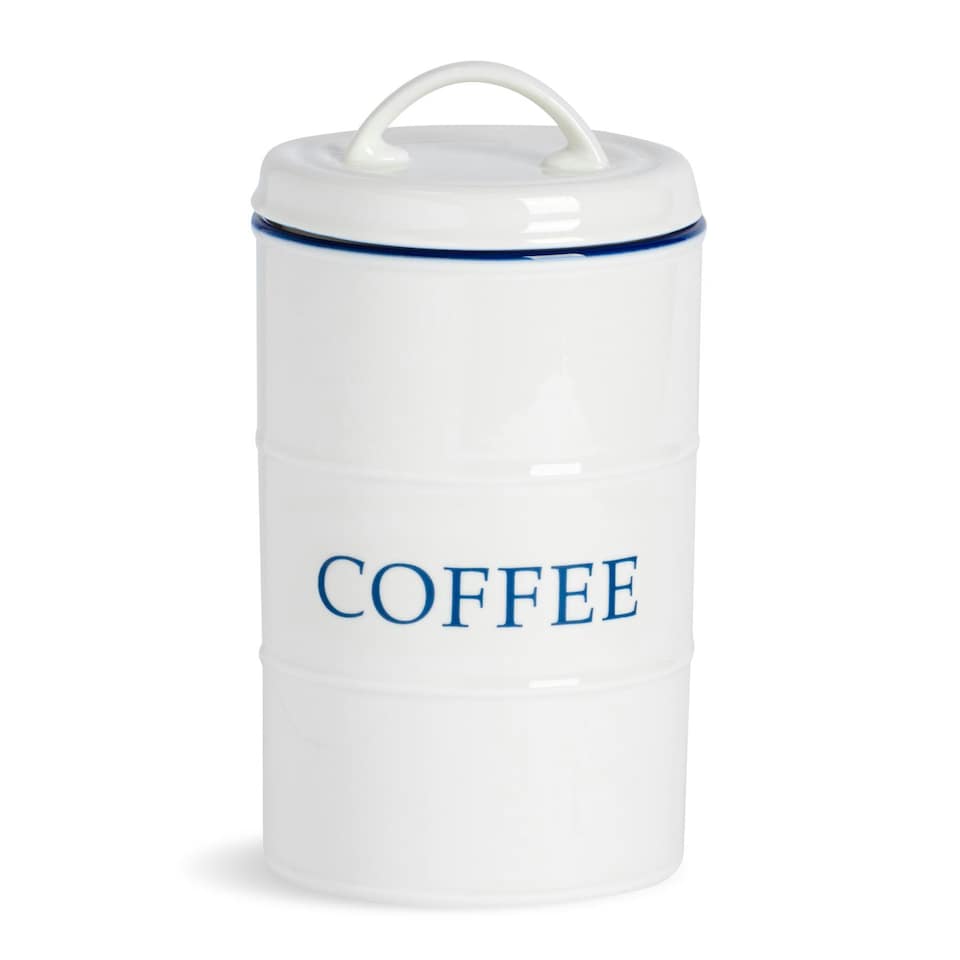 image 1 of Nicola Spring White Farmhouse Coffee Canister - 11cm