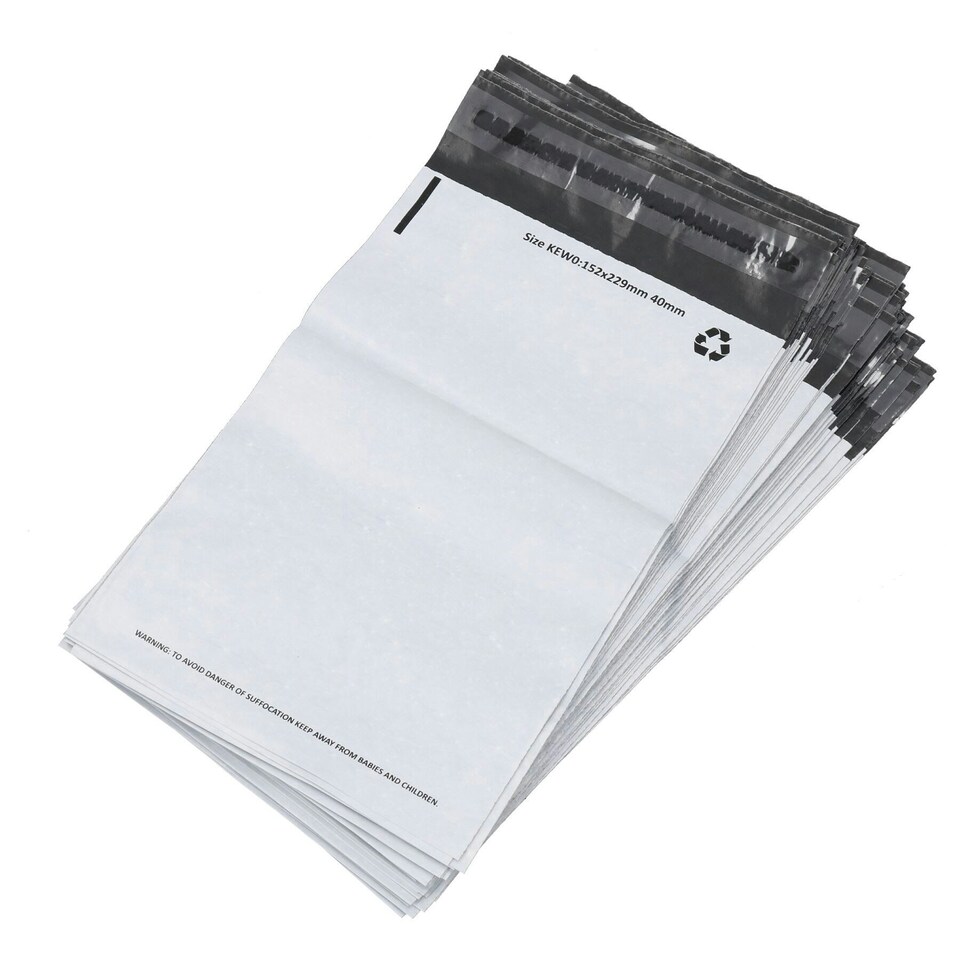 image 1 of White Polythene Mailing Bag A5 (152mm x 229mm) Waterproof Self Seal (1000 Pack)