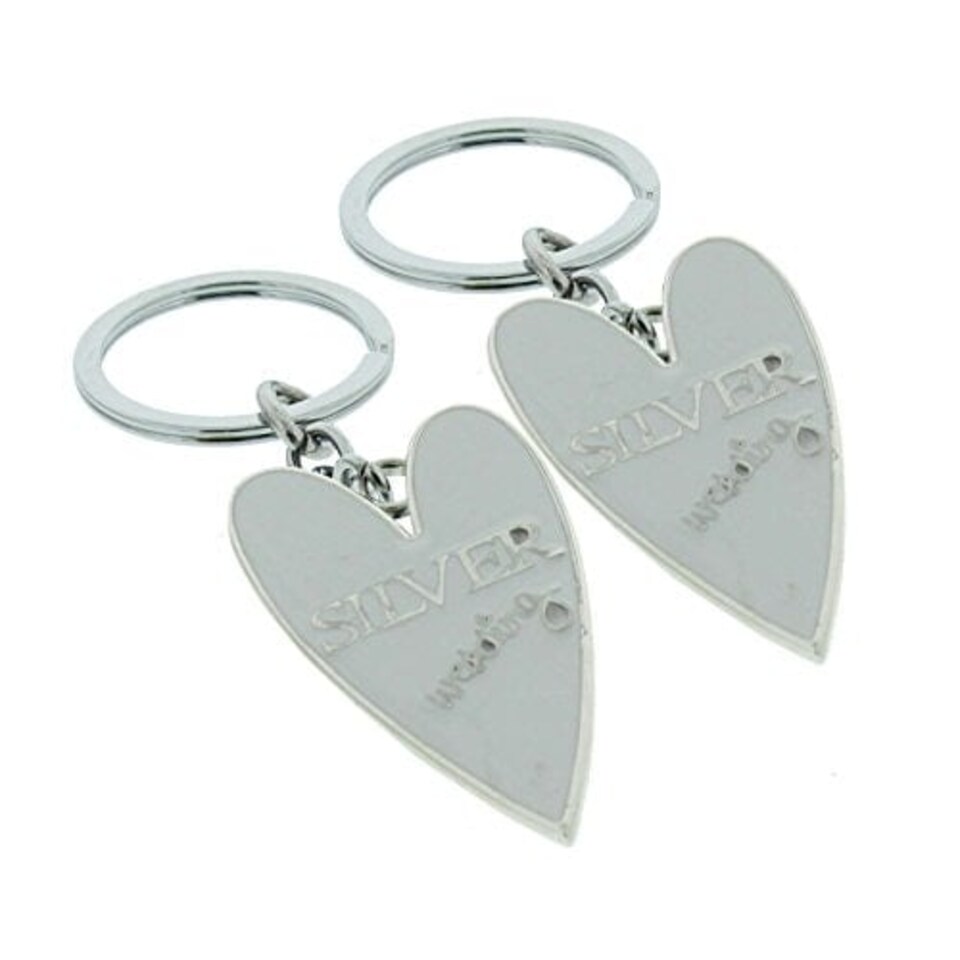image 1 of Wendy Jones Blackett Designer Silver anniversary Set of 2 Keyrings