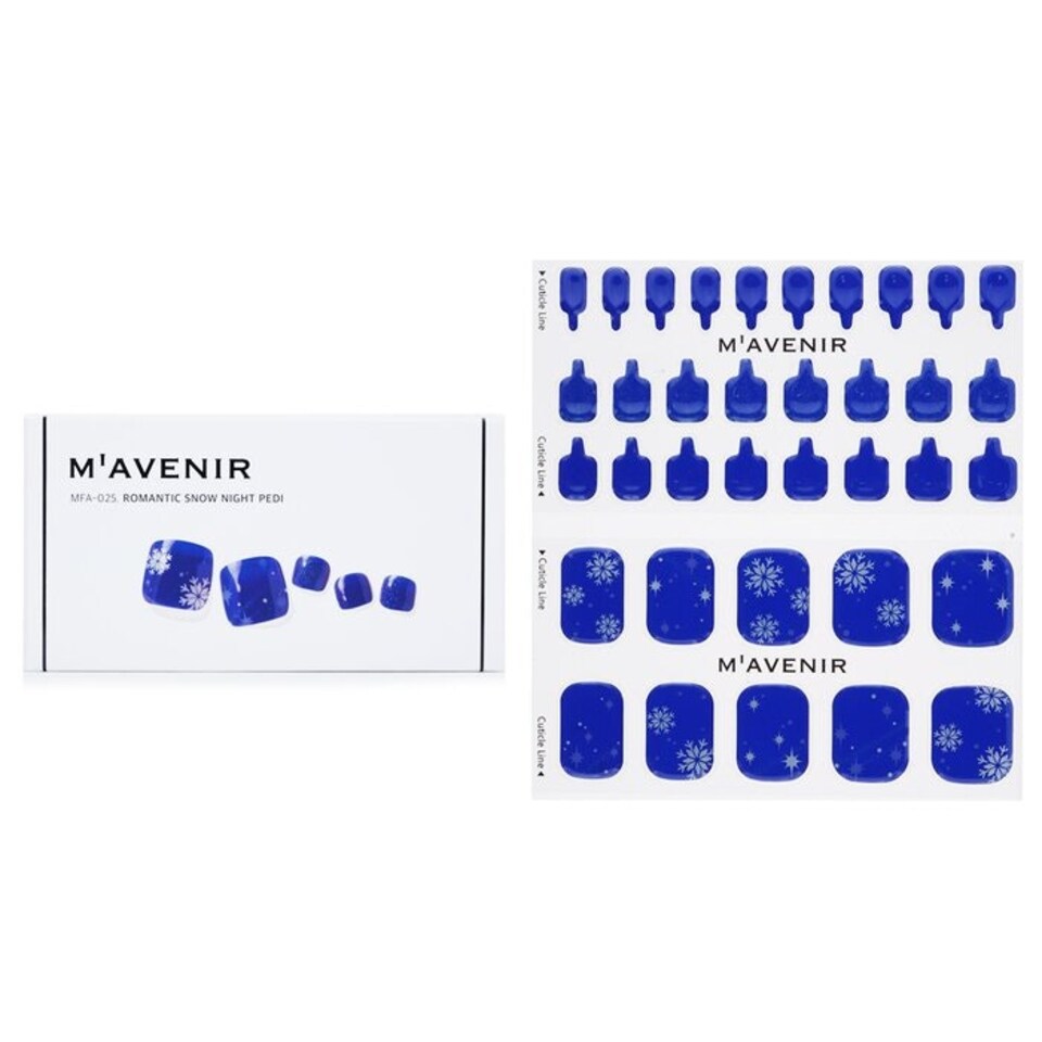 image 1 of Nail Sticker (blue) - # Romantic Snow Night Pedi - 36pcs Blue