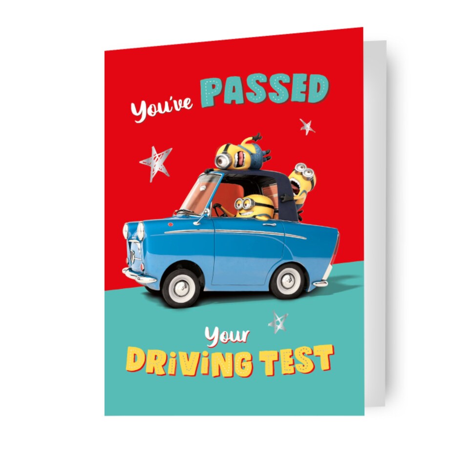 Despicable Me Passed Driving Test Card