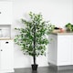 image 3 of Outsunny 145cm Artificial Banyan Plant FauDecorative Tree w Cement Pot Vibrant Greenery Shrubbery Indoor Accessory