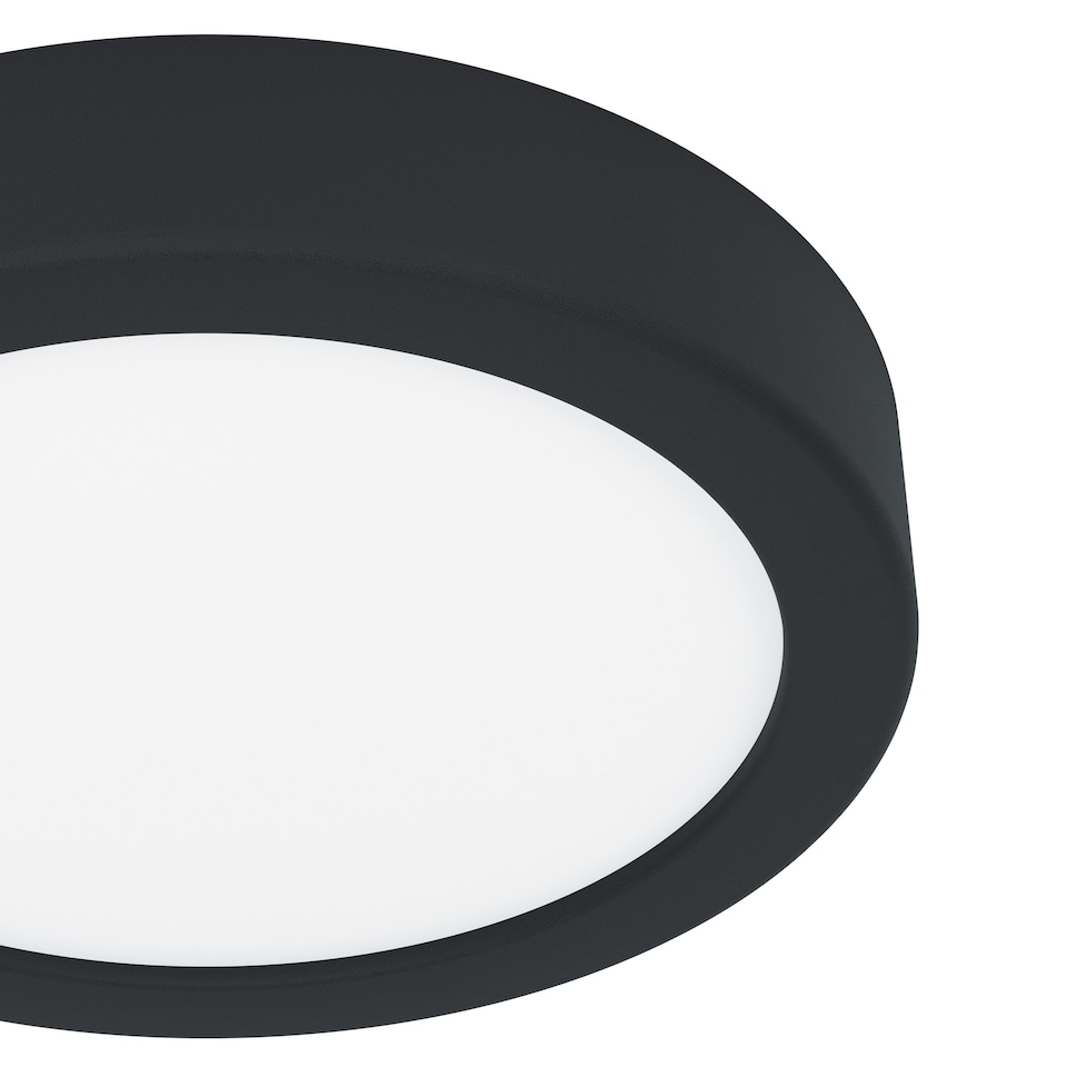 image 1 of EGLO Fueva 6 Ultra-Slim Surface-Mounted Integrated Black Round LED Light WBS Black