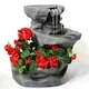 image 1 of Primrose Dornie Solar Powered Grey Stone Effect Water Feature with Planter 48cm