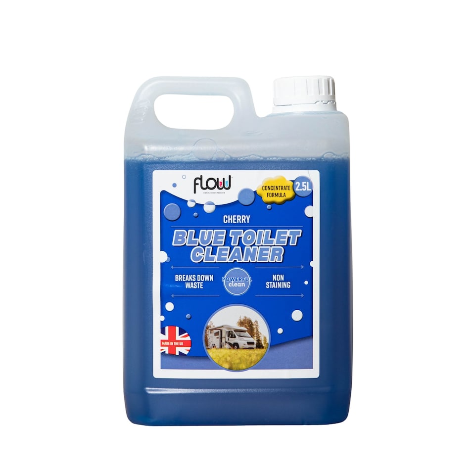image 1 of 2.5 Litres Cherry Blue Toilet Waste Tank Cleaning Rinse Concentrate Fluid