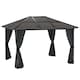 image 1 of Outsunny 3 x 3.6m Aluminium Hardtop Gazebo Canopy w/ Polycarbonate Top | Black | Black and Dark Grey | 360 x 300 x 265 cm