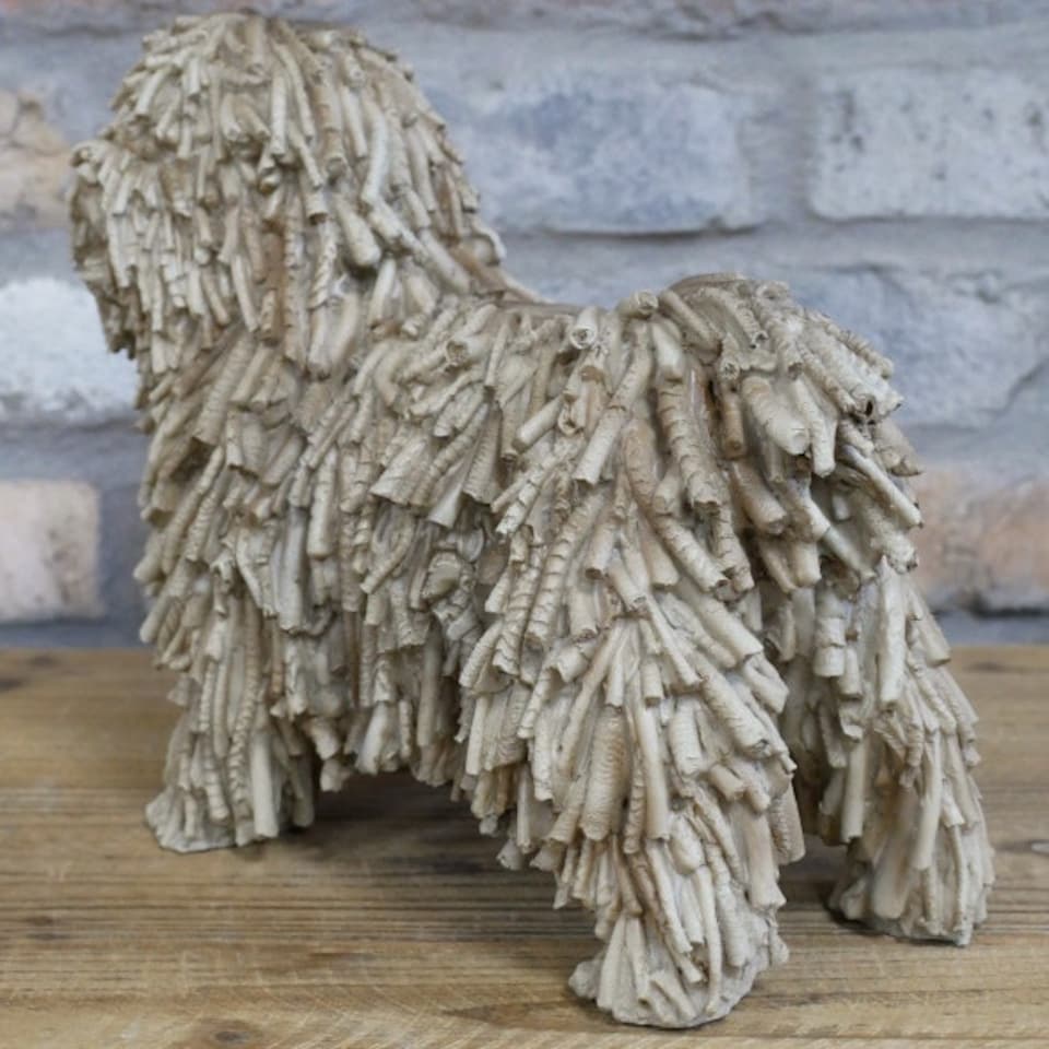 image 1 of Gifts Direct 2 U Beige Resin Dreadlock Dog Figurine Ornament Brown