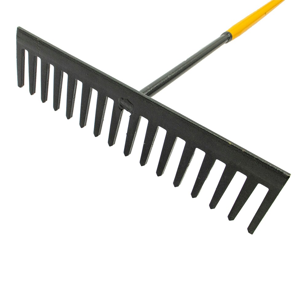 image 1 of JCB 170cm Contractors Rake, 16 Teeth Carbon Steel Heavy Duty Garden JCBCRK01