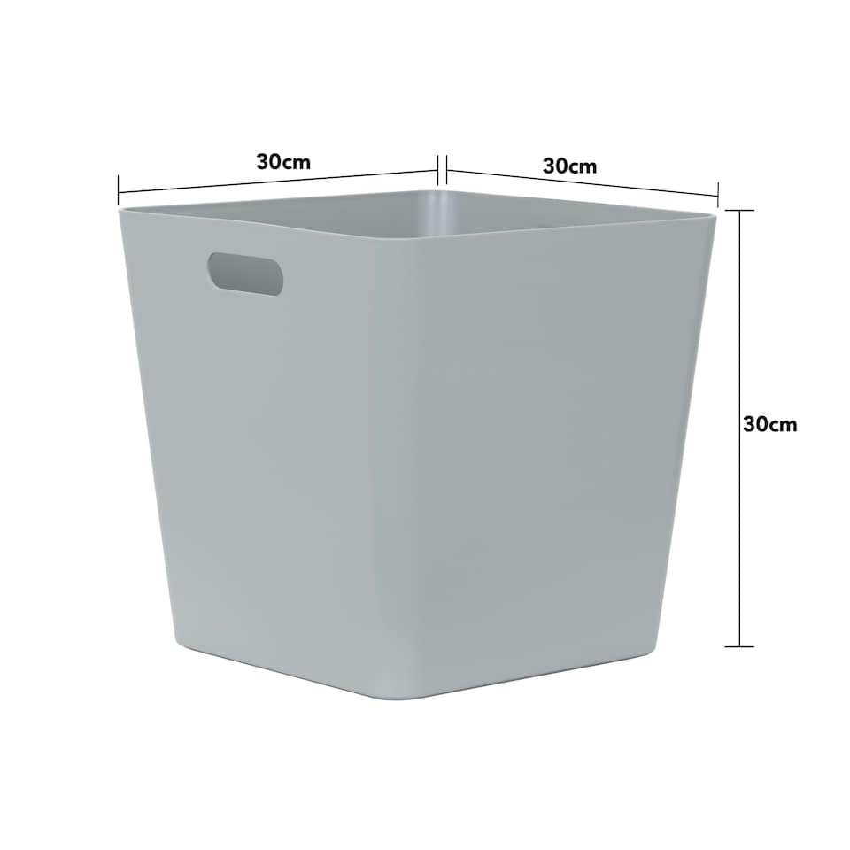 image 1 of Wham Studio 3 x 18L Deep Rectangular Plastic Storage Baskets Ice White Grey