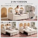 image 3 of HOMCOM 2 Seater Pull Out Sofa Bed with Pockets for Living Room Beige