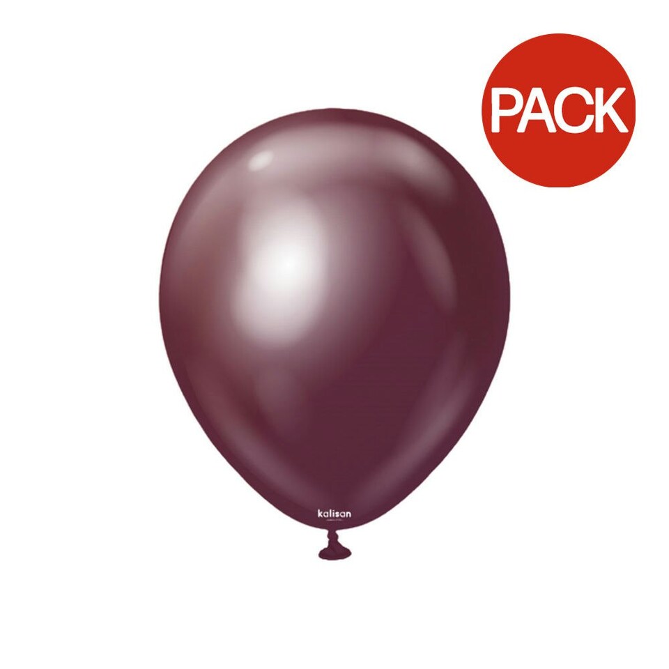 Kalisan Latex Mirror Balloon (Pack of 50) - Burgundy - One Size