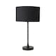 image 1 of ValueLights Maeve Black Fabric Drum Lamp Shade Matte Black Bobbin Bobble Table Lamp | Black
