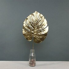 Metallic Gold Monstera Tropical Leaf 55cm