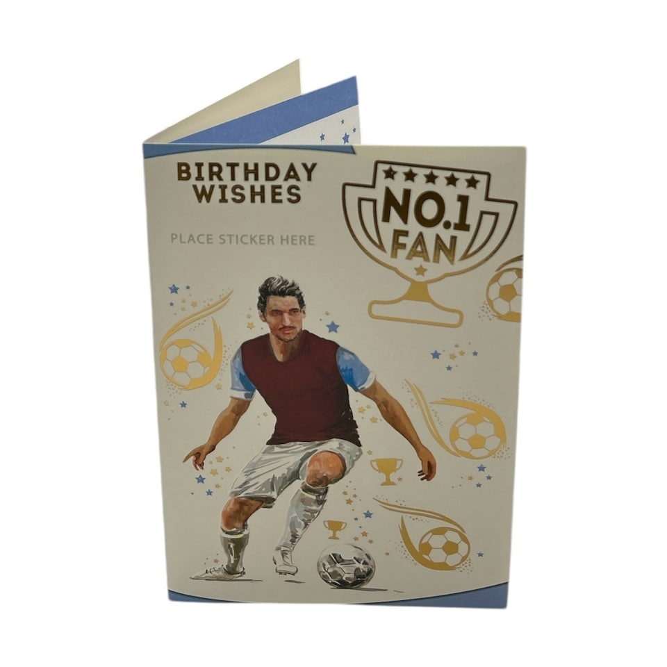 image 1 of A Man In Burgundy and White Soccer Uniform Customized Male Birthday Card