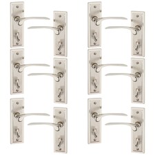 Satin Nickel URFIC Como Dual Lever Door Handles | Multi | Keyhole | 6