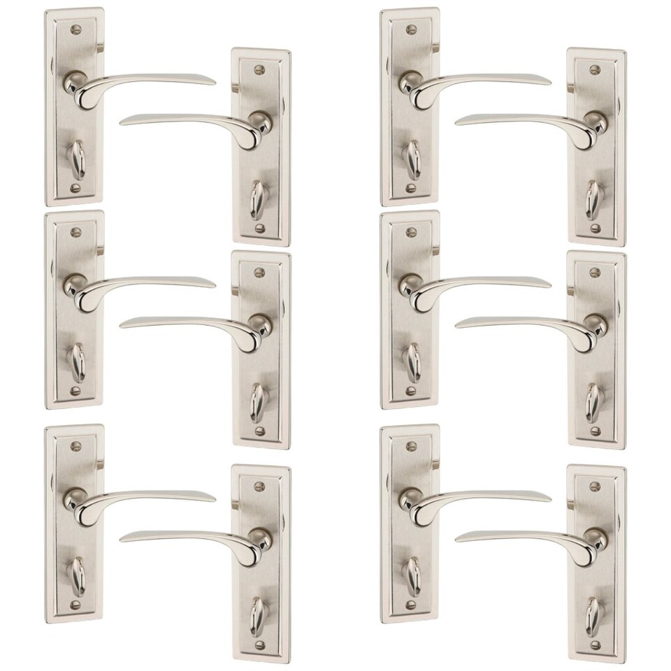image 1 of Satin Nickel URFIC Como Dual Lever Door Handles | Multi | Keyhole | 6