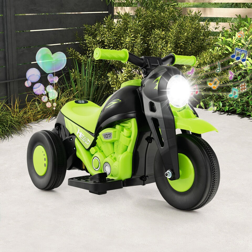 image 1 of COSTWAY 6V Kids Bubble Car Electric Motorcycle Green
