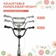 image 3 of HOMCOM 90-96cm Kids Kick Scooter w/ Adjustable Handlebar Inflatable Wheels Black