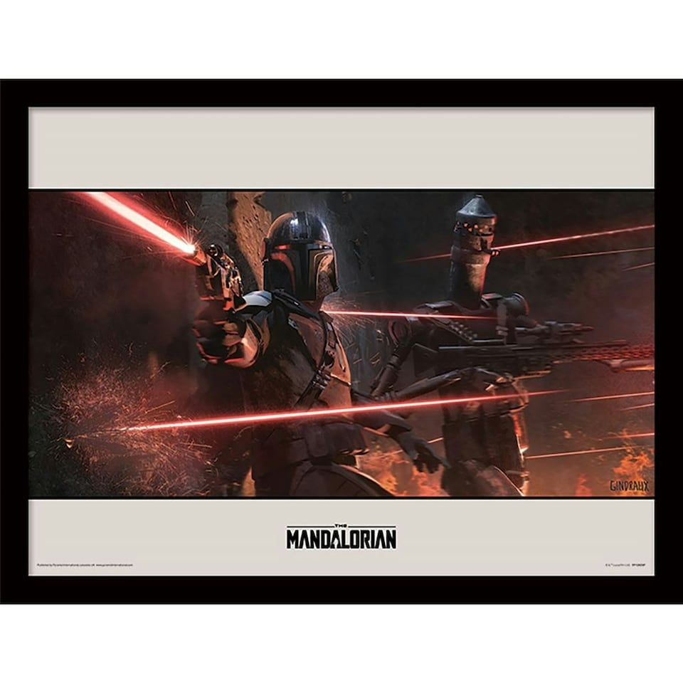 Star Wars: The Mandalorian (Battle) Framed 30x40cm Print