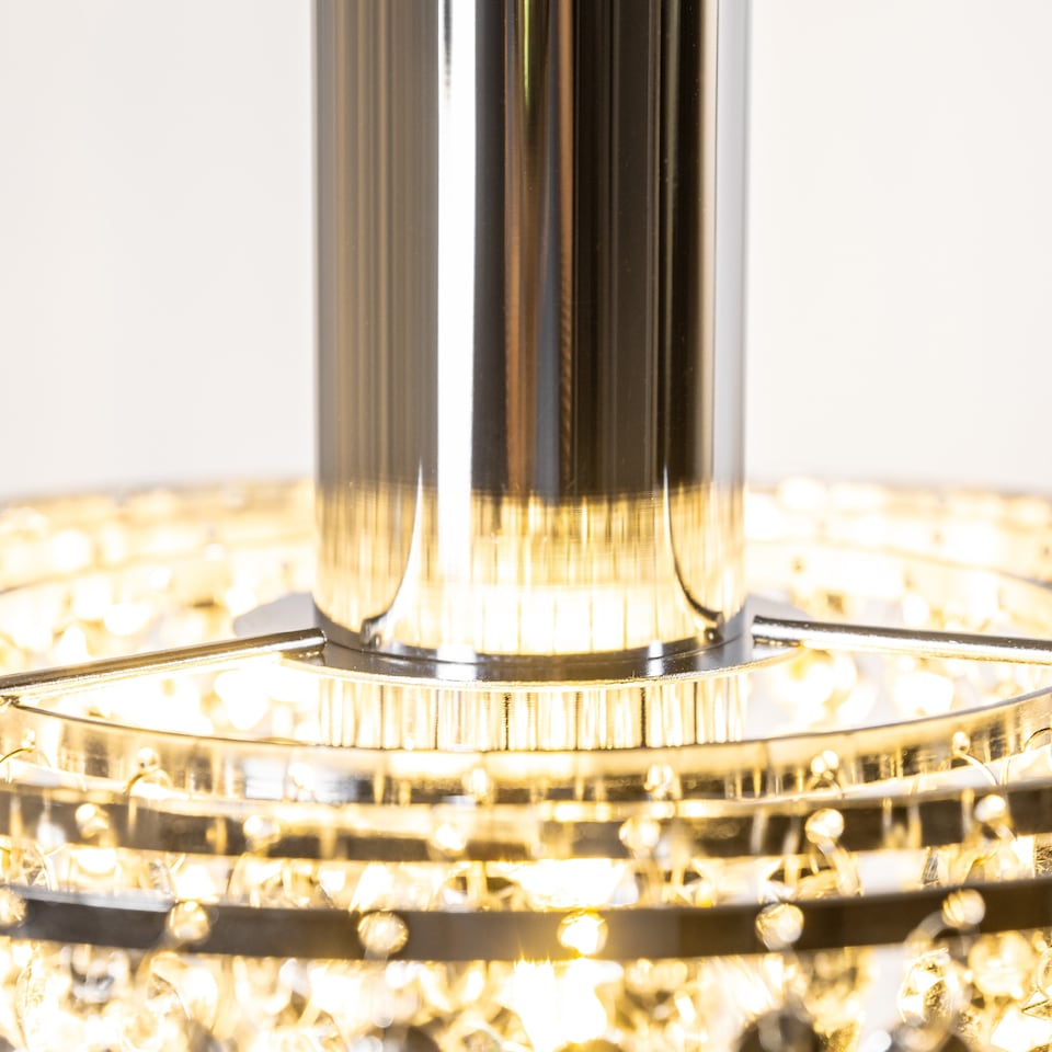 image 1 of CGC LIZA Large Crystal & Chrome Ceiling Pendant Shade | Silver | Silver | Large