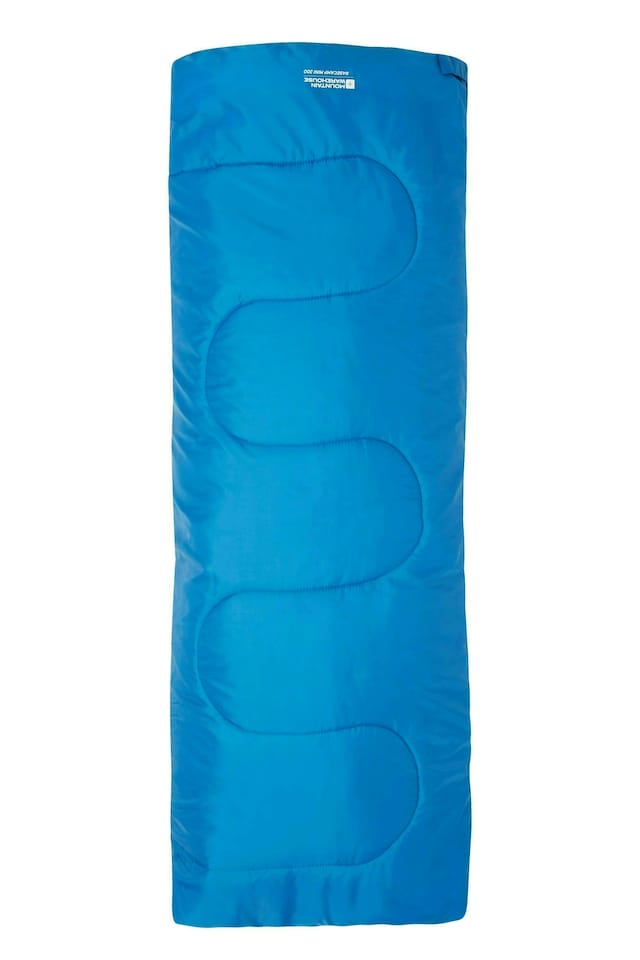image 1 of Mountain Warehouse Kids Mini Sleeping Bag Insulated 2 Season Camping Boys Girls | Blue
