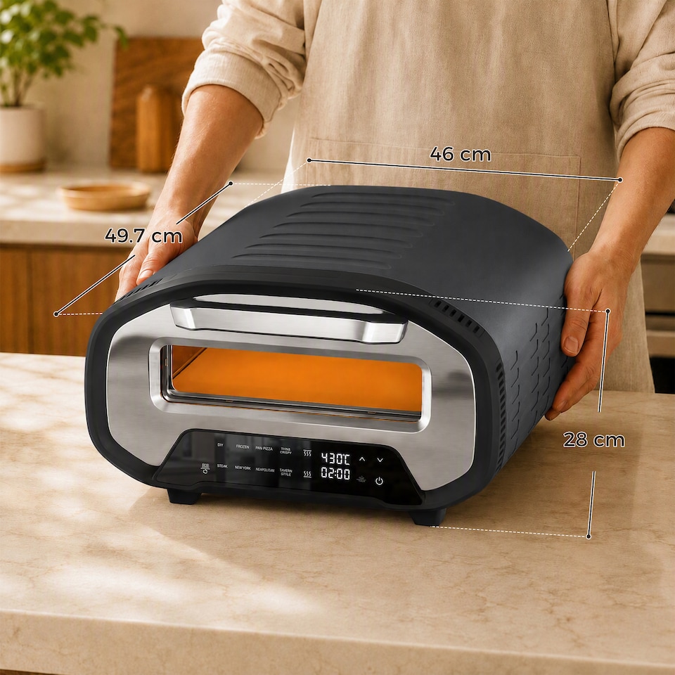 image 1 of HOMCOM Pizza Oven Indoor, 12 Inch Electric Countertop Pizza Maker, 2200W