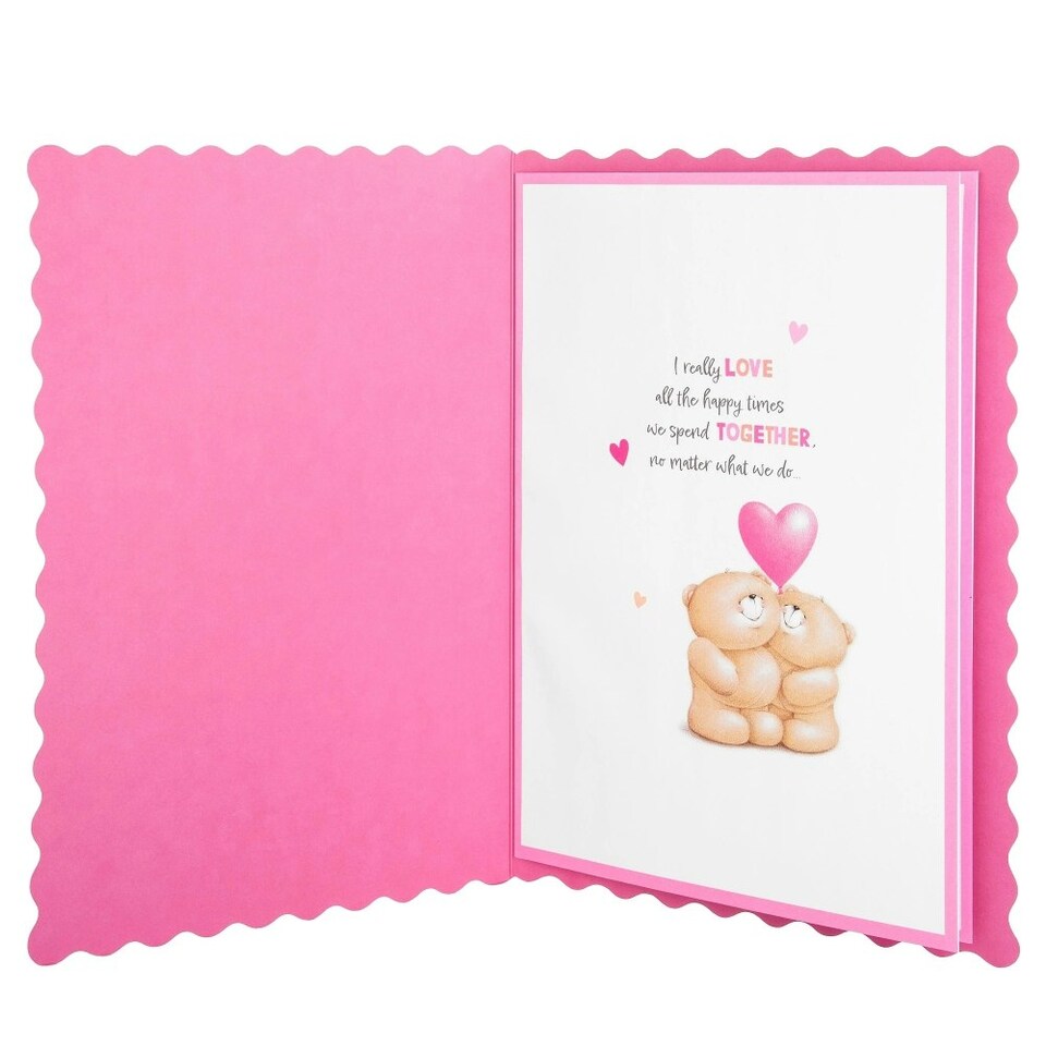 image 1 of Cute Forever Friends with Hearts Design Girlfriend Birthday Card