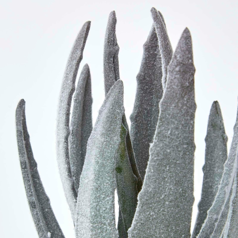 image 1 of Homescapes Aloe Vera Artificial Succulent in Decorative Rustic Terracotta Pot, 21 cm Tall