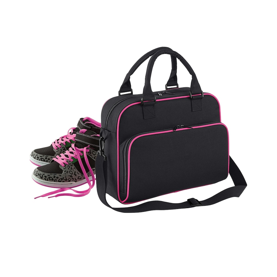 image 1 of Bagbase Piped Messenger Bag - Black/Fuchsia - One Size | Black