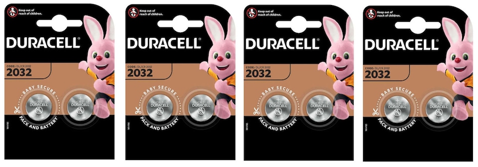 Duracell CR2032 Lithium Batteries - Pack of 8 (4x 2 pack)