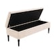 image 5 of Safar 120cm Ottoman Storage Bench - Plush Velvet Shoe Bench - Cream Lined Upholstery Storage Footstool