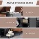 image 9 of HOMCOM C-Shape End Table Storage Unit w/ 2 Shelves 4 Wheels Black Yellow