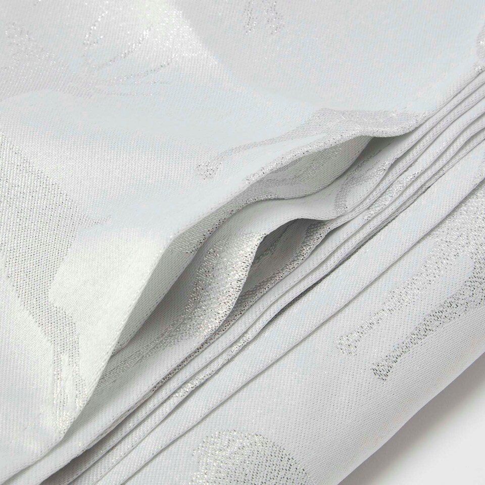image 1 of Homescapes Silver Stag Christmas Table Cloth - 132 x 274 cm Silver