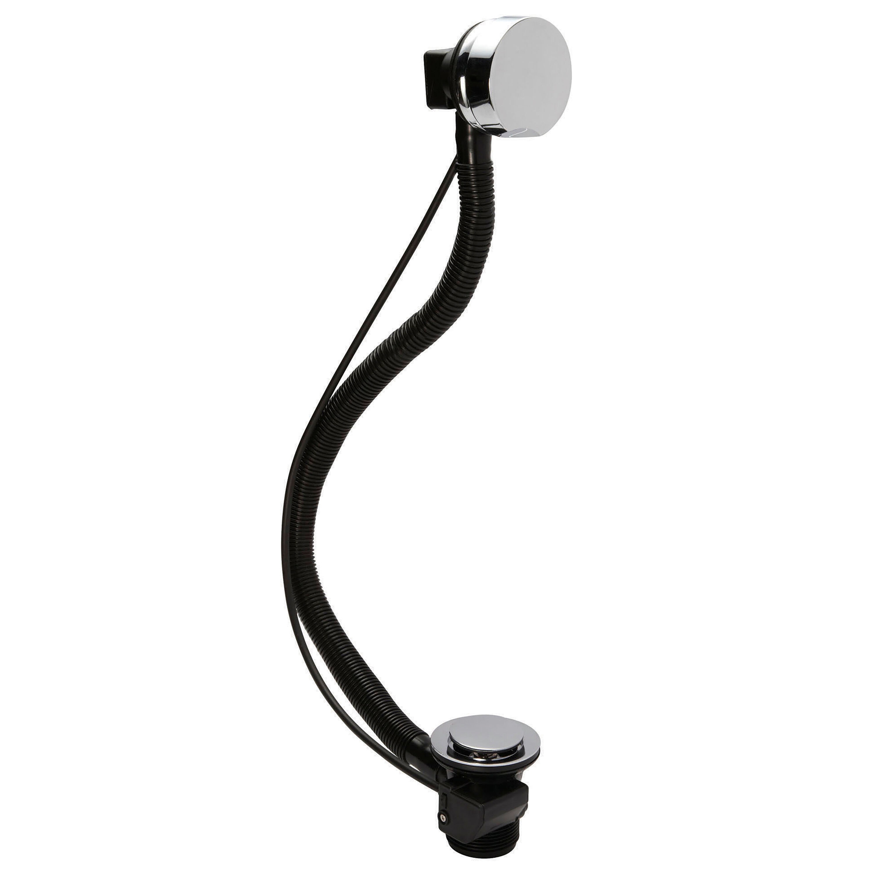 Balterley Economy Pop Up Bath Waste Overflow for Baths upto 10mm Thick Chrome in Silver