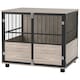 image 1 of PawHut 80cm Dog Crate Furniture Dog Cage End Table Indoor w/ Doors, Cushion