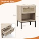 image 3 of COSTWAY 2-Tier Nightstand Bedside Table Wood Top Side Table Brown