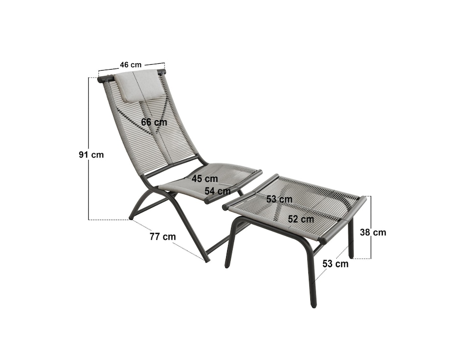 image 1 of SOLACE+CO Esen Garden Lounge Chair with Footstool Dark Brown
