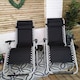 image 3 of Set of 2 Multi Position Garden Zero Gravity Relaxer Chair Sun Lounger in Black & Silver