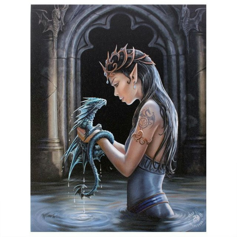 Anne Stokes Water Dragon Canvas - Multicoloured - Small