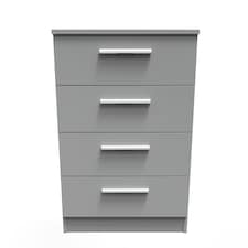 Trent 4 Drawer Midi Chest of Drawers in Dusk Grey (Ready Assembled) | Grey | Dusk Grey