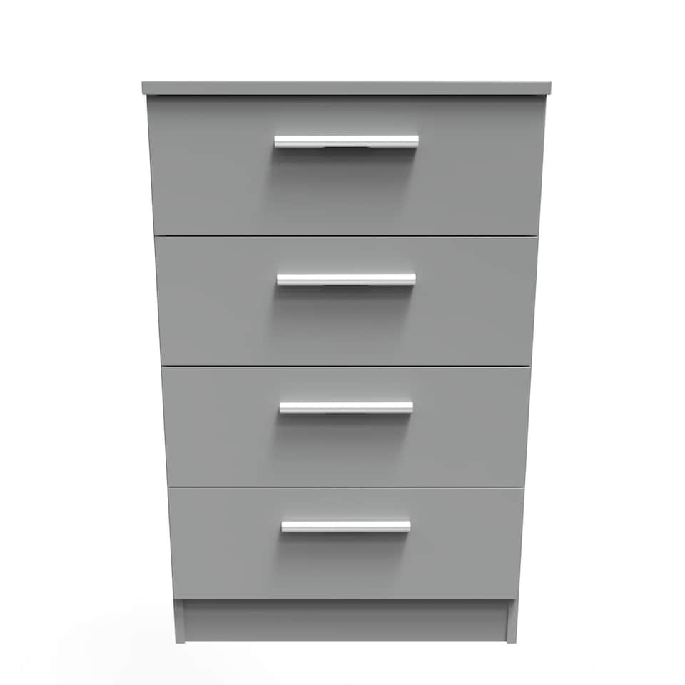 image 1 of Trent 4 Drawer Midi Chest of Drawers in Dusk Grey (Ready Assembled) | Grey | Dusk Grey