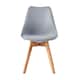 image 3 of Set of 2 Dining Chairs with Solid Wooden Legs and Seat Cushion Pad Grey - Eva by MCC