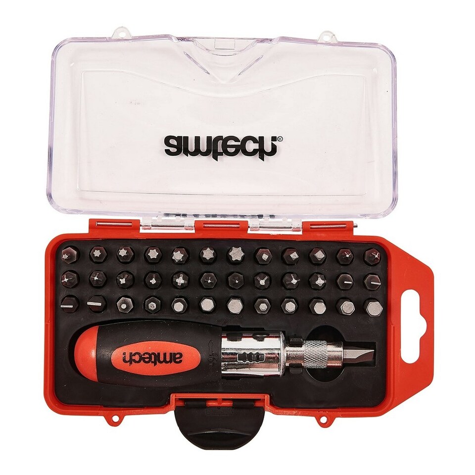 Amtech Stubby Ratchet Screwdriver & Bit Set 38pk - One Colour - One Size