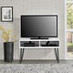image 4 of Owen Retro TV-Stand with Storage in White | White | White | One Size | 218