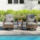 image 3 of COSTWAY 3 Pieces Patio Rattan Bistro Conversation Set Grey