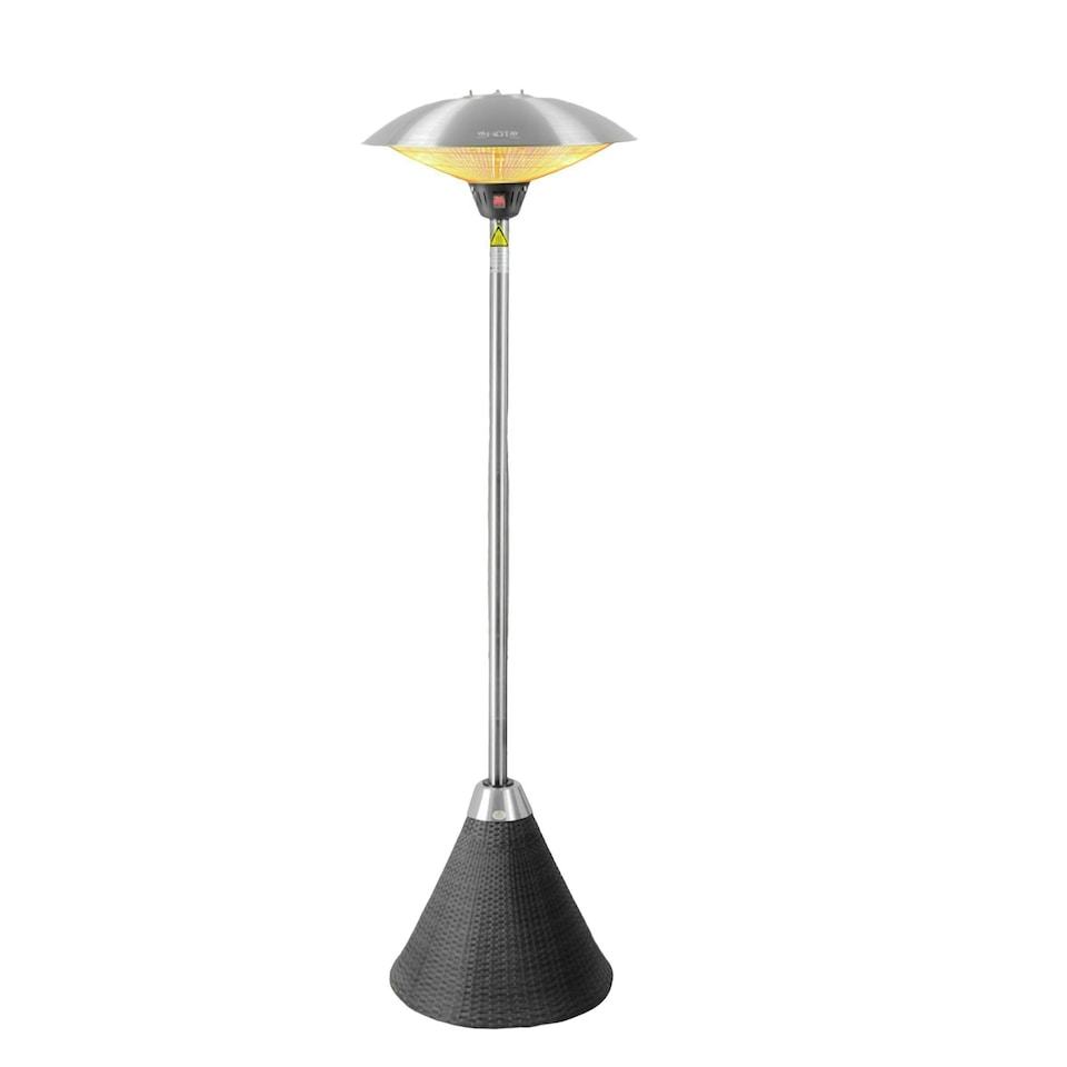 image 1 of Freestanding Halogen Bulb Infrared Electric Patio Heater Black Base H2.1m 2.1kW