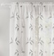 image 6 of Oasis Grey Embroidered Leaf Design Voile Panels - Pair 140 x 122cm (55x48")