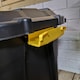 image 4 of 110L Heavy Duty Trunk on Wheels Sturdy, Lockable, Stackable and Nestable Design Storage Chest with Clips in Black