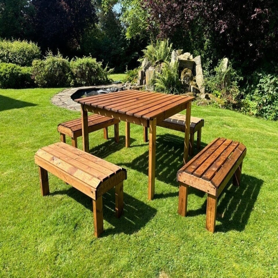 image 1 of Knights 8 Seater Garden Table Set - Timber - L160 x W170 x H80 cm